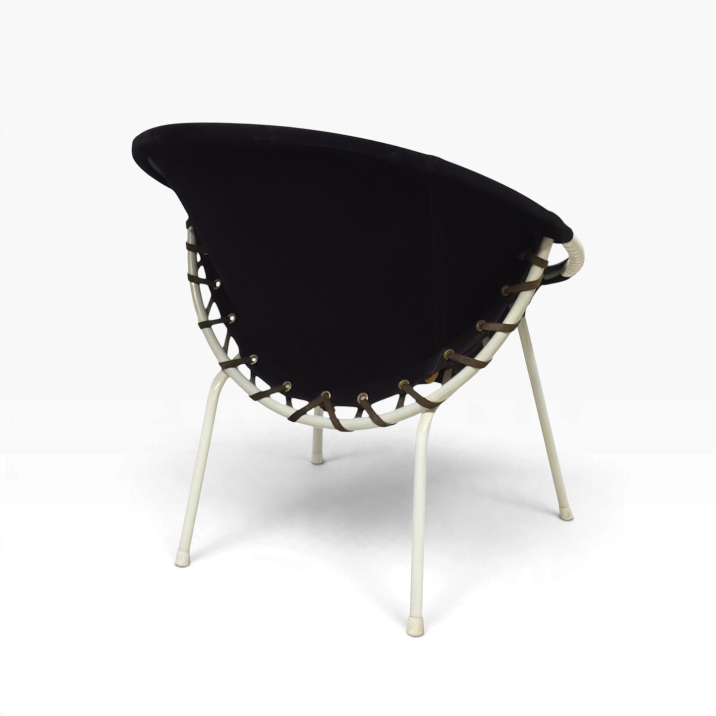 Balloon Chair Lusch & Co | 60er Space Age Vintage Sessel Wildleder Schwarz