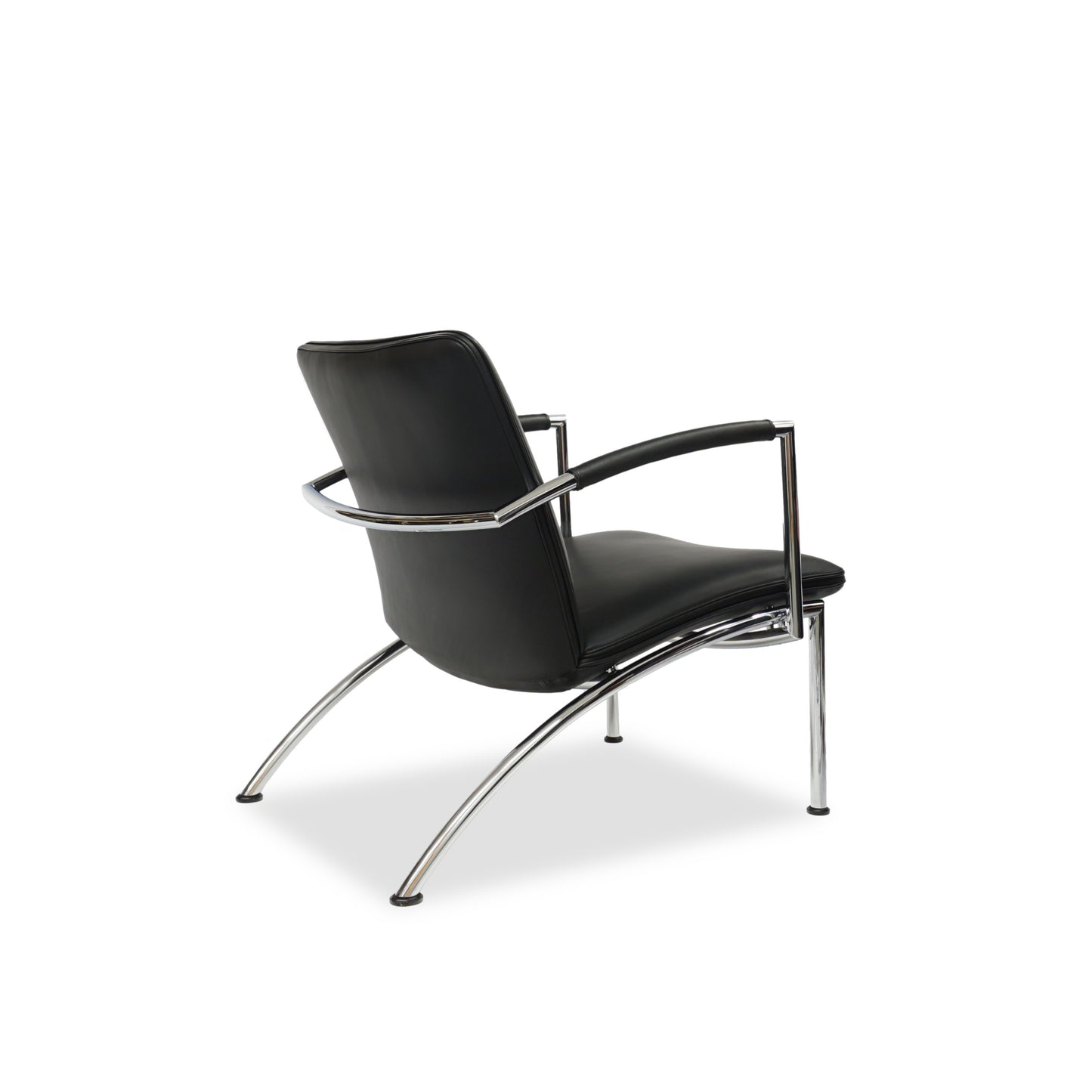 COR Pando | Design Peter Maly | Leder Sessel Schwarz | Stahlrohr Lounge Chair