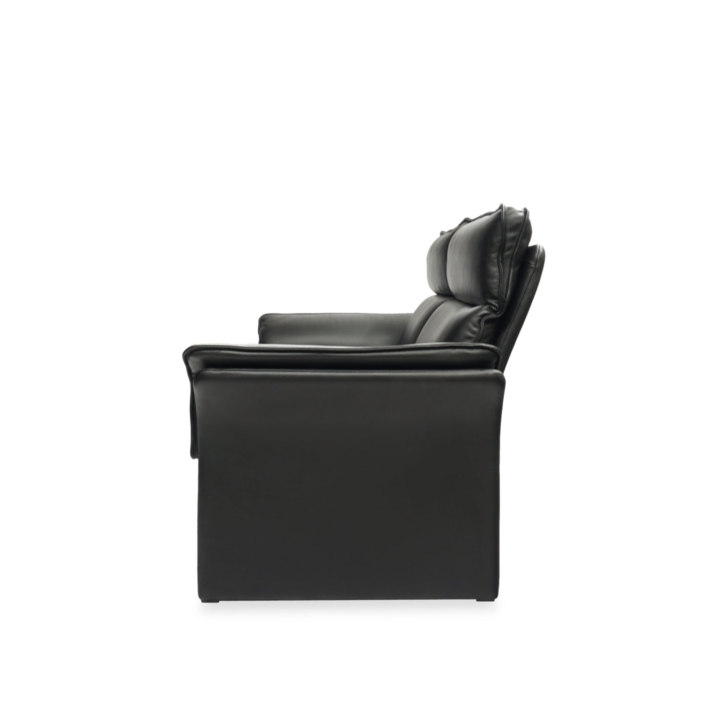 DREIPUNKT Scala | 2er Sofa Leder Schwarz | Klassiker Lounge Design Couch