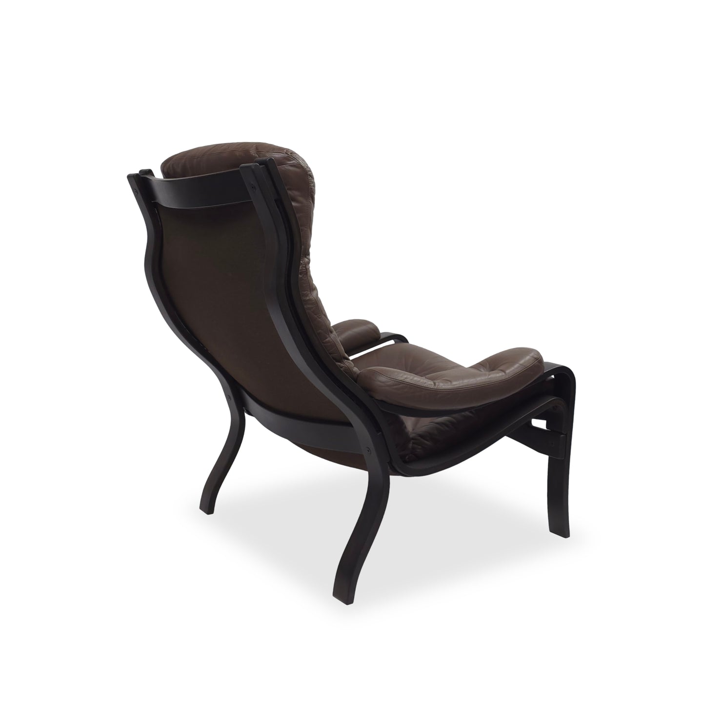 Lounge Chair VIDJA | Mid Century Sessel | 70er IKEA Vintage | Ledersessel Braun