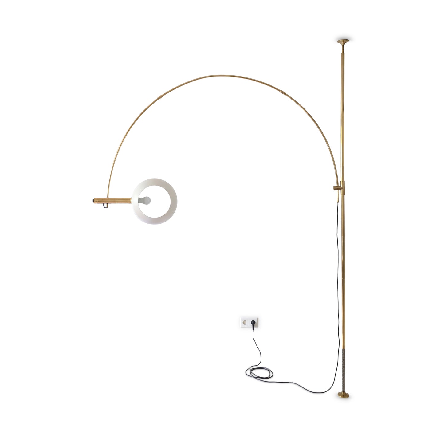 Florian Schulz BOCA | 70er Messing Vintage Bogenlampe | Mid Century Leuchte