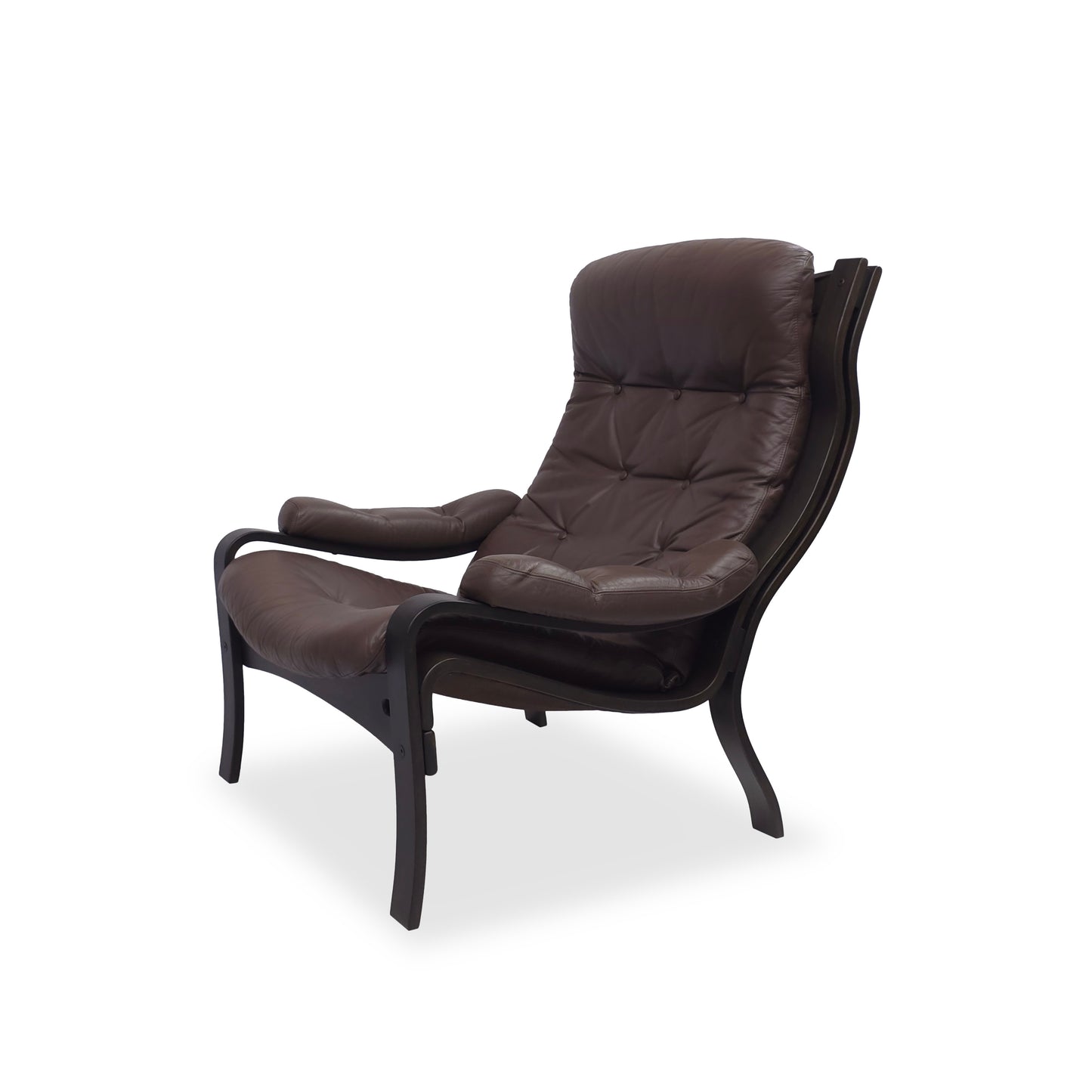 Lounge Chair VIDJA | Mid Century Sessel | 70er IKEA Vintage | Ledersessel Braun