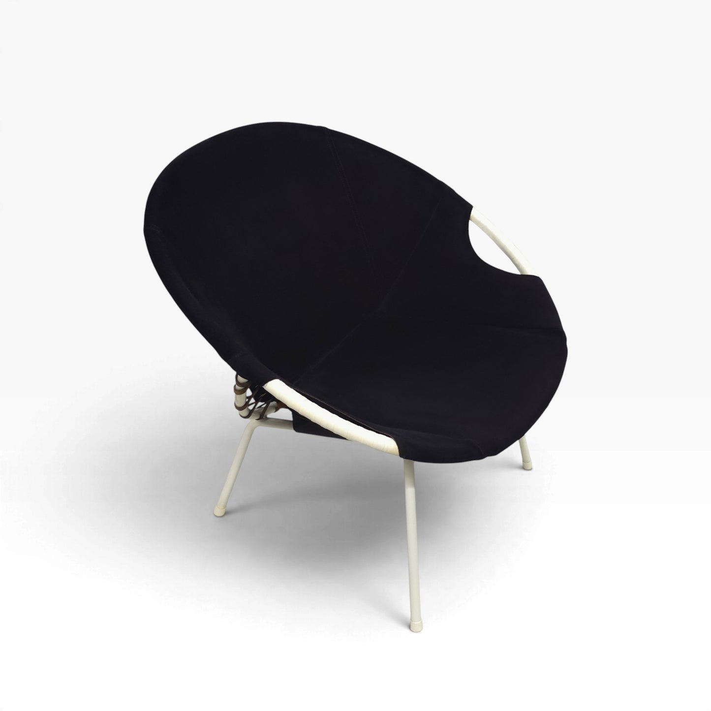 Balloon Chair Lusch & Co | 60er Space Age Vintage Sessel Wildleder Schwarz
