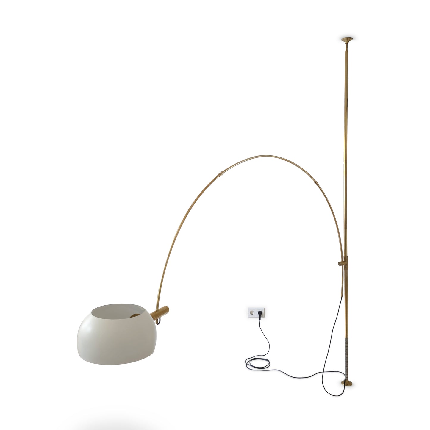 Florian Schulz BOCA | 70er Messing Vintage Bogenlampe | Mid Century Leuchte