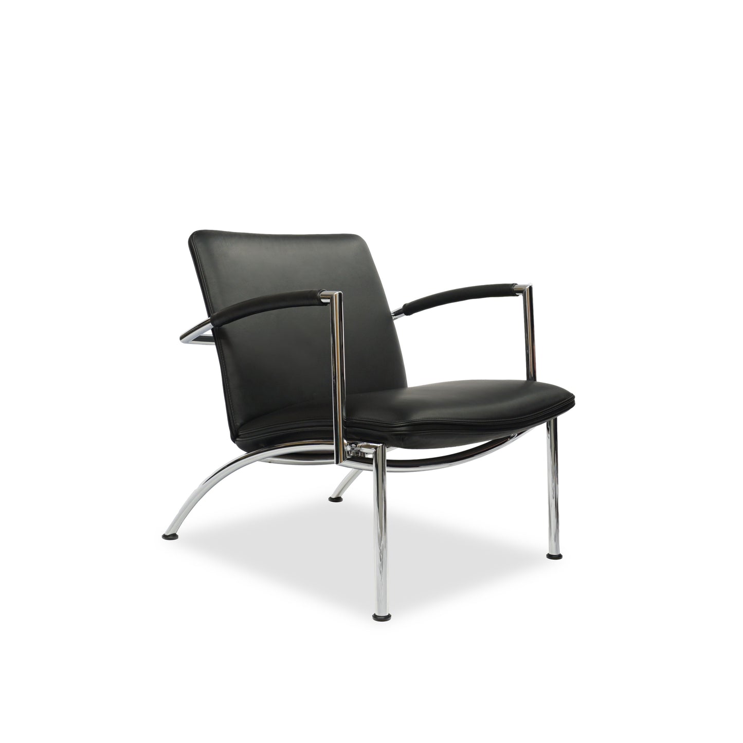 COR Pando | Design Peter Maly | Leder Sessel Schwarz | Stahlrohr Lounge Chair