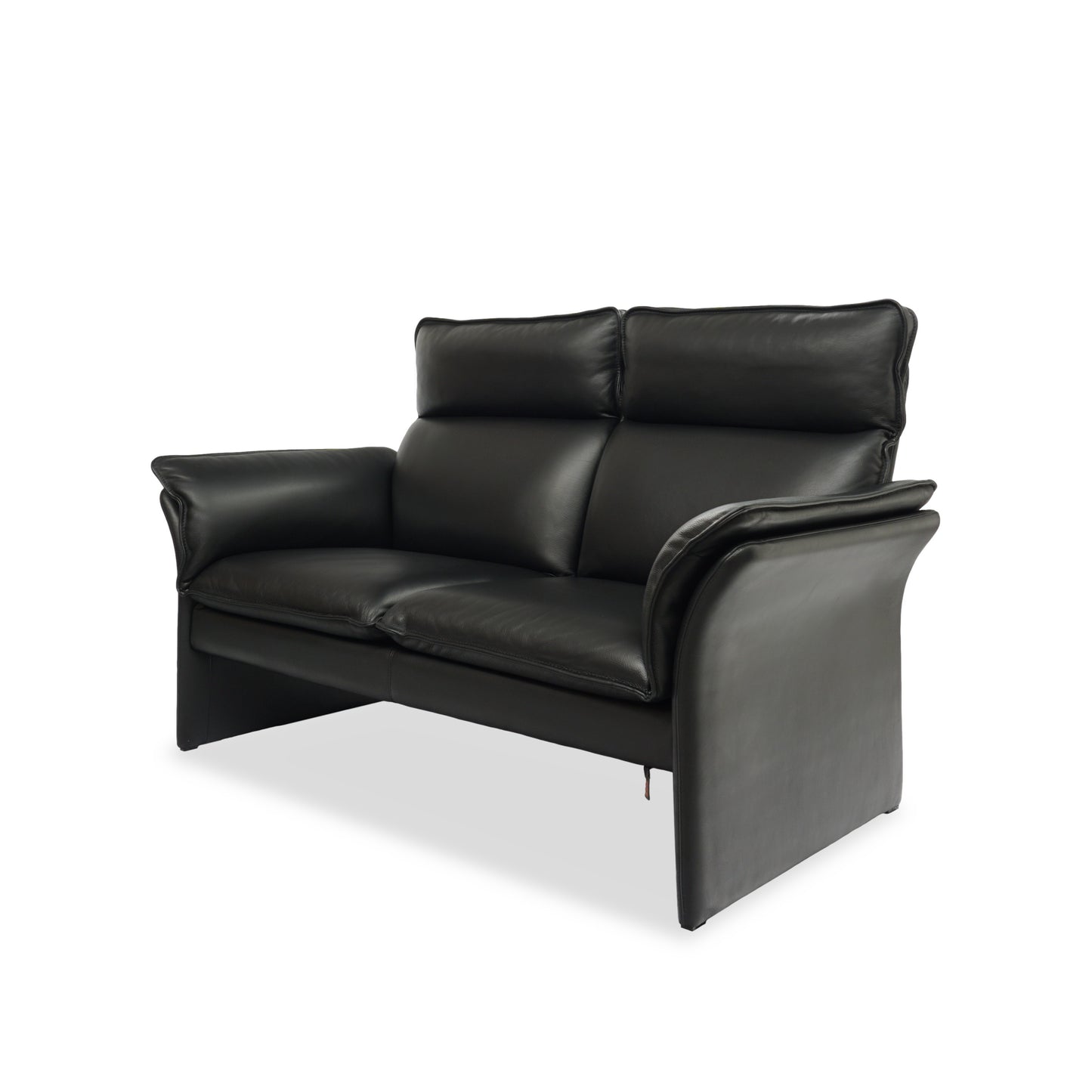 DREIPUNKT Scala | 2er Sofa Leder Schwarz | Klassiker Lounge Design Couch