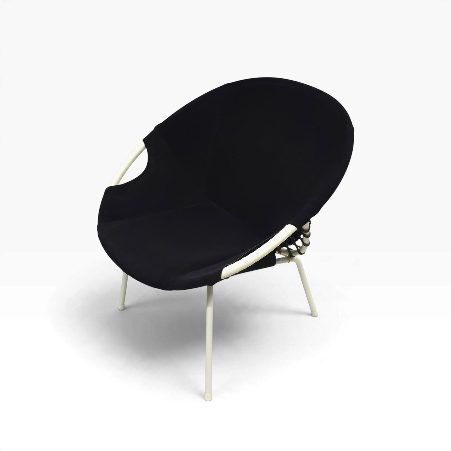Balloon Chair Lusch & Co | 60er Space Age Vintage Sessel Wildleder Schwarz