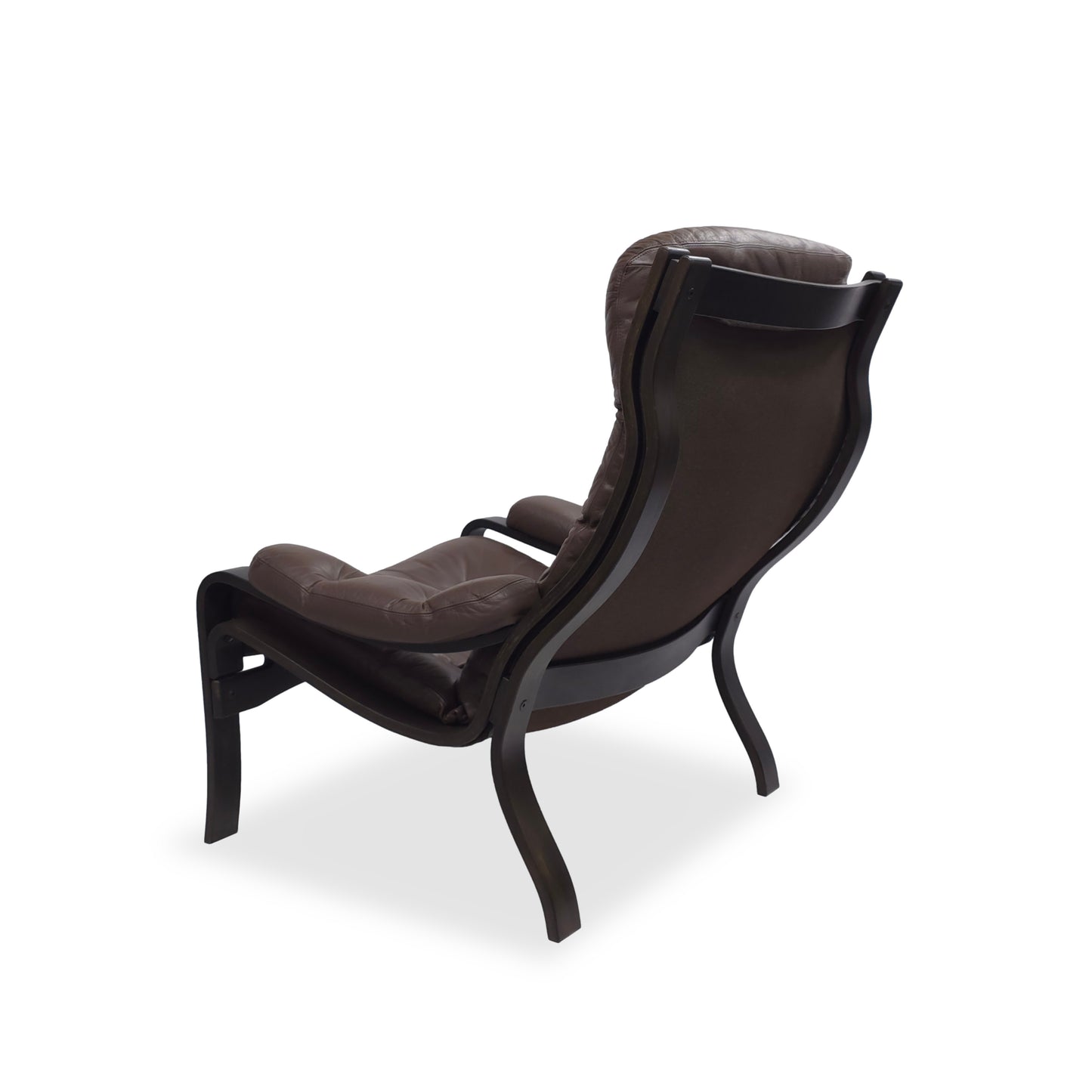 Lounge Chair VIDJA | Mid Century Sessel | 70er IKEA Vintage | Ledersessel Braun
