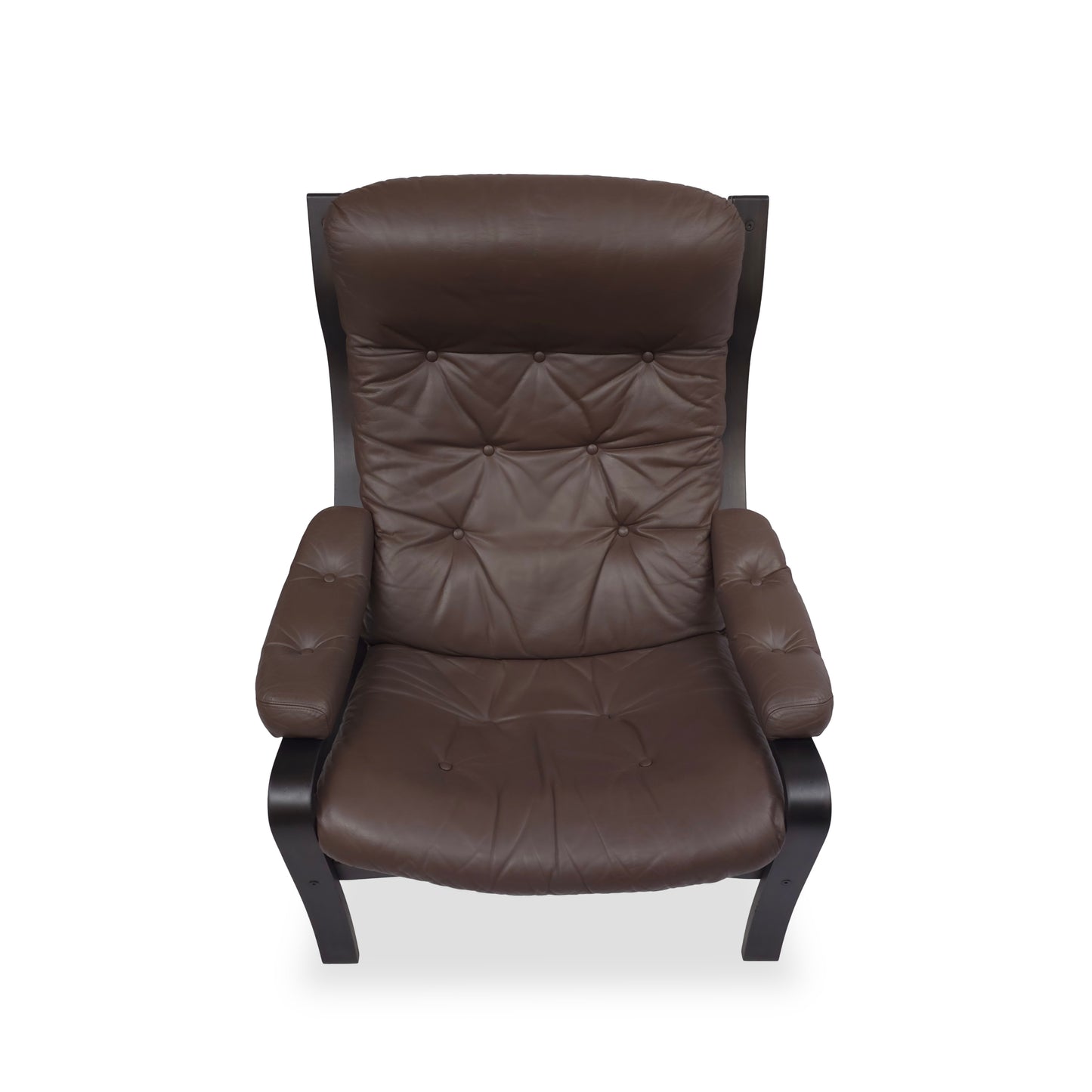 Lounge Chair VIDJA | Mid Century Sessel | 70er IKEA Vintage | Ledersessel Braun