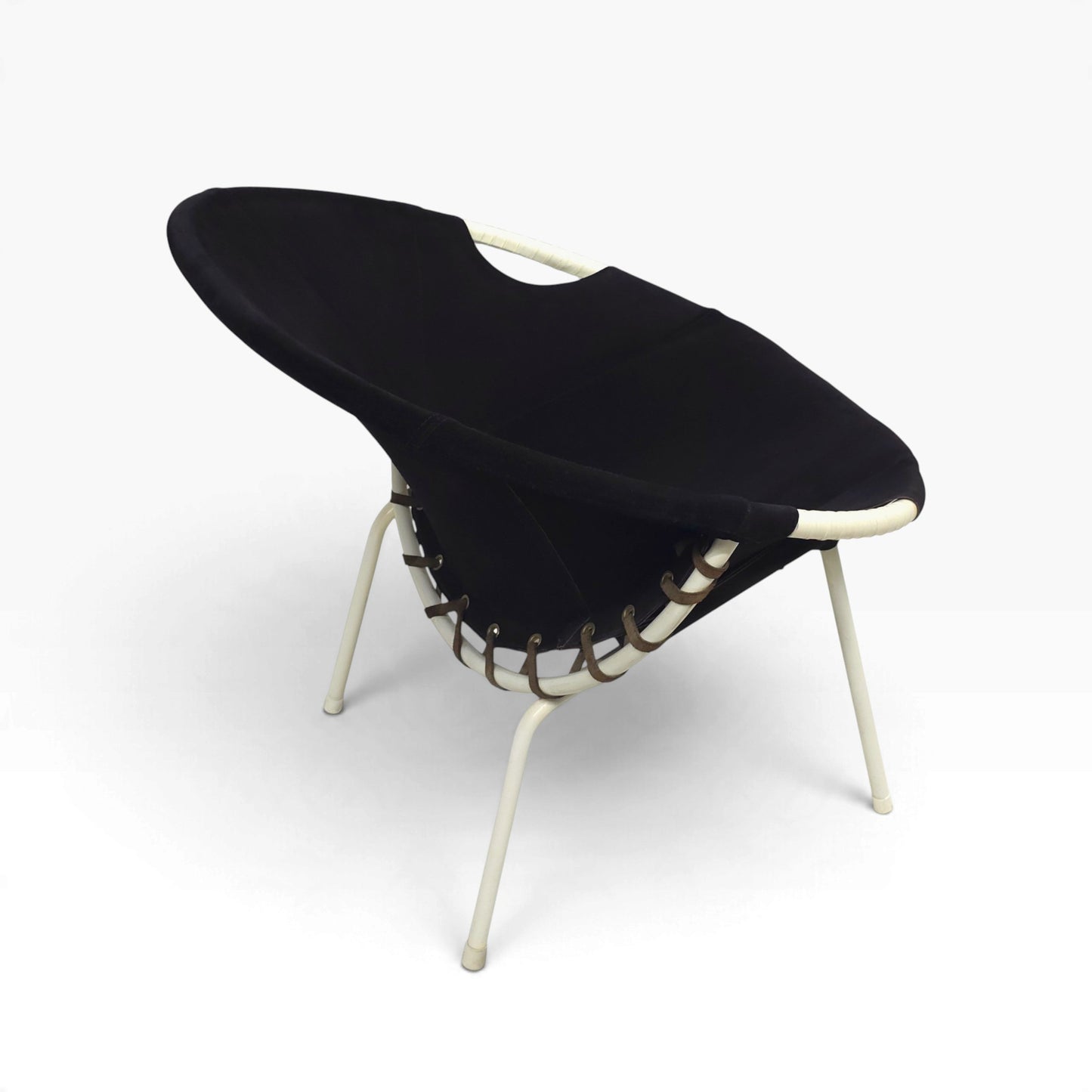 Balloon Chair Lusch & Co | 60er Space Age Vintage Sessel Wildleder Schwarz