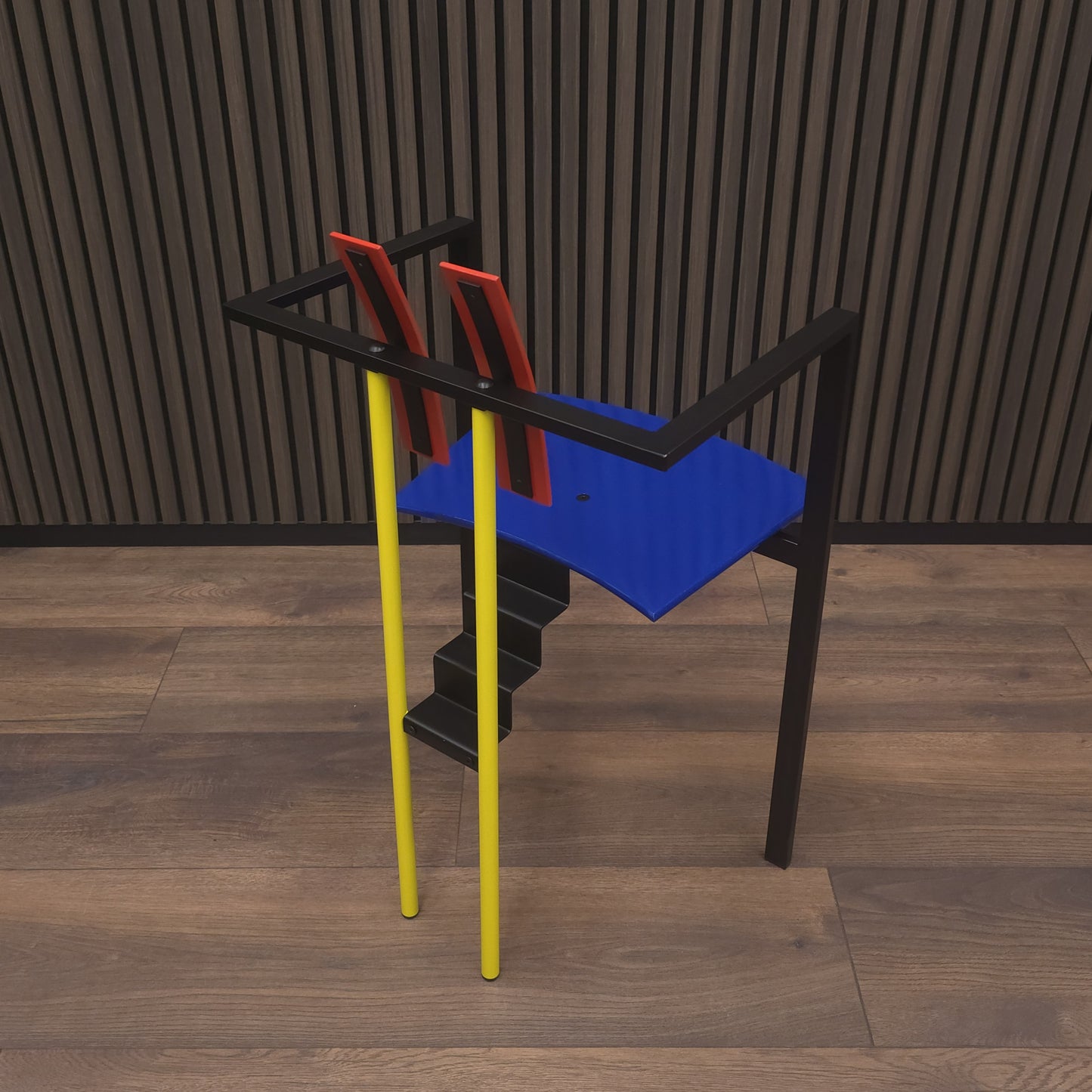 KFF | TRIX | Red & Blue Chair | Memphis Design Pop Art Stuhl | Bauhaus Stil