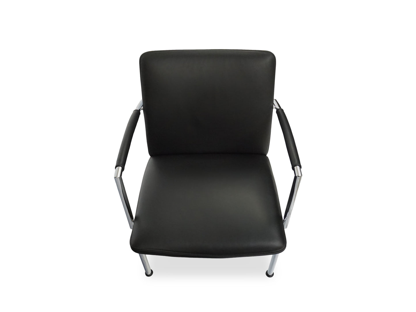 COR Pando | Design Peter Maly | Leder Sessel Schwarz | Stahlrohr Lounge Chair