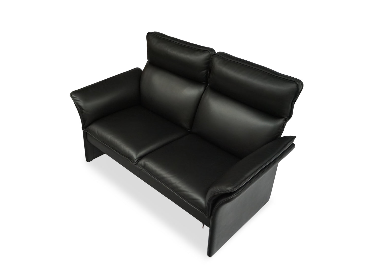 DREIPUNKT Scala | 2er Sofa Leder Schwarz | Klassiker Lounge Design Couch