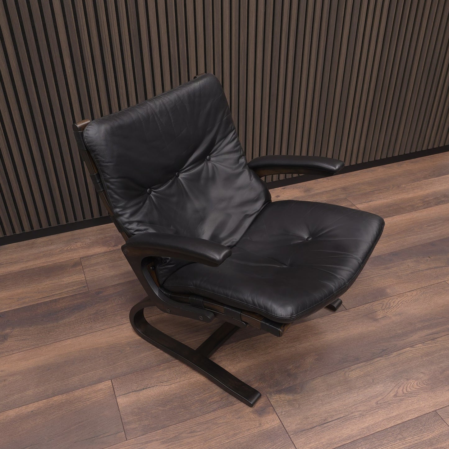 Rybo Rykken KENGU | Sessel & Hocker | 60er Palisander Vintage Leder Lounge Chair