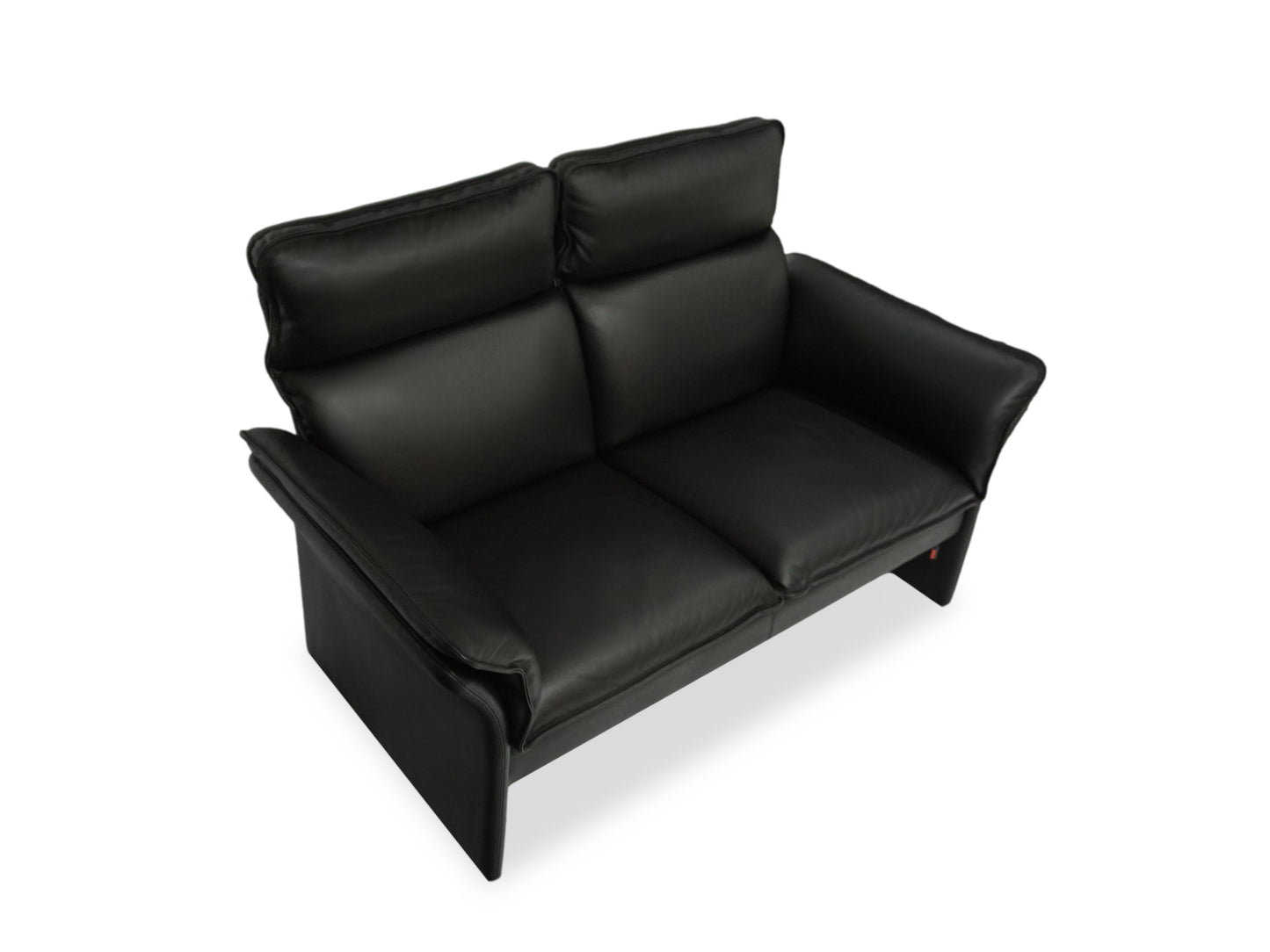 DREIPUNKT Scala | 2er Sofa Leder Schwarz | Klassiker Lounge Design Couch