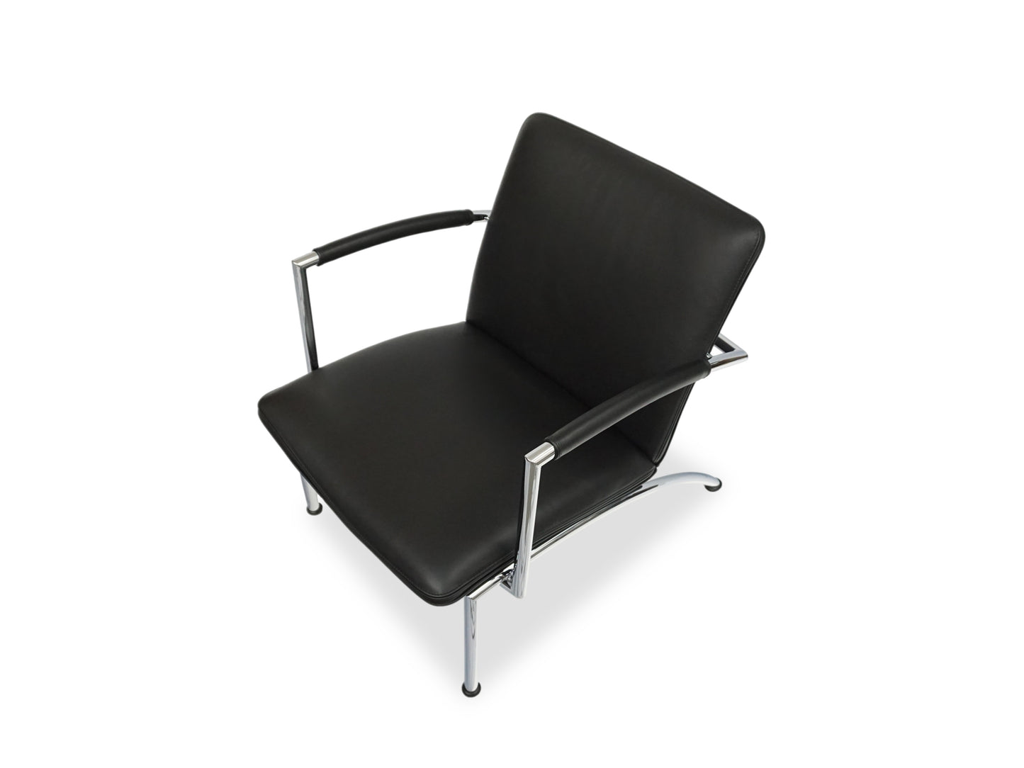 COR Pando | Design Peter Maly | Leder Sessel Schwarz | Stahlrohr Lounge Chair