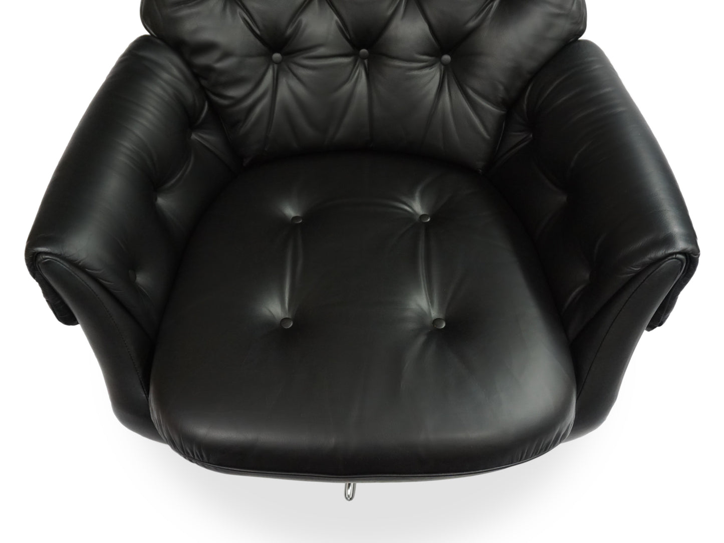 Lounge Chair 70er | Echtleder Relax Sessel Schwarz Mid Century Vintage Klassiker